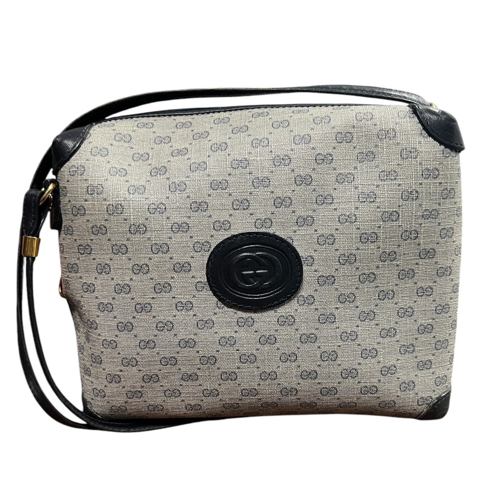 Gucci Gray and Blue Crossbody Bag with Iconic Design